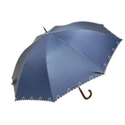 長傘 晴雨兼用 猫柄 55cm 手開き式 UV加工 ネイビー OSK-062C