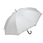 長傘 晴雨兼用 猫柄 55cm 手開き式 UV加工 オフホワイト OSK-062C