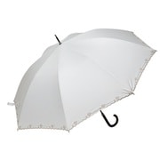 長傘 晴雨兼用 犬柄 55cm 手開き式 UV加工 オフホワイト OSK-062D