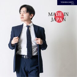 バーズアイ天竺長袖ニットシャツ ワイドカラー イージーフォーマルシャツ 日本製 ホワイト Sサイズ 2021-sm21/white/s
