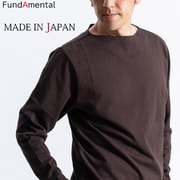 fl22fw-004m/brown/xl [ハードコットン長袖Tシャツ 日本製 ブラウン XLサイズ]