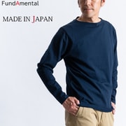 fl22fw-004m/navy/l [ハードコットン長袖Tシャツ 日本製 ネイビー Lサイズ]