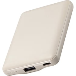 ＆me モバイルバッテリー 5000mAh 軽量 小型 薄型 最大15W 入出力（USB Type-C×1） 出力（USB-A×1） PSE適合 グレージュ DE-C45-5000GB