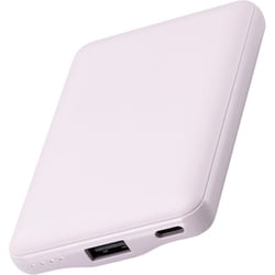＆me モバイルバッテリー 5000mAh 軽量 小型 薄型 最大15W 入出力（USB Type-C×1） 出力（USB-A×1） PSE適合 ラベンダー DE-C45-5000PU