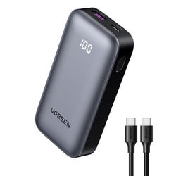 Nexode 急速充電モバイルバッテリー 10000mAh 30W グレー USB-C to USB-Cケーブル付き 25185 UGR-BY-000004