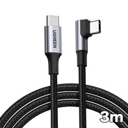 USB-C to USB-C L字 急速充電ケーブル 100W  ブラック 3m 20583 UGR-OT-100010