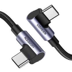 USB-C to USB-C 両端L字 急速充電ケーブル 100W 2m 70698 UGR-OT-100012