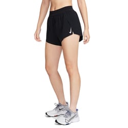ウィメンズ エアロスイフト Dri-FIT ADV ミッドライズ ショート 3インチ FN2329 010 ブラック/ホワイト Lサイズ [ランニングウェア ショートパンツ レディース]