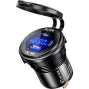 USB電源デュアルUSB電源 PD/QC3.0(ブラック) KDR-L4B
