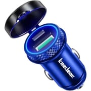 USB電源シガーソケットPD QC3.0 防水キャップ付 (ブルー) KDR-Z6-2-BL