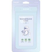 P-WPSF05BU [スマートフォン用 防水ケース IPX8 水没防止設計 顔認証対応 ブルー]