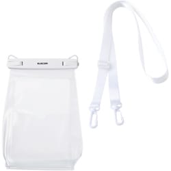 P-WPSG05WH [スマートフォン用 防水ケース IPX8 大容量 内ポケット付 顔認証対応 ホワイト]