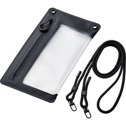 P-WPSZ05BK [スマートフォン用 防水ケース IPX8 気密ファスナータイプ 顔認証対応 ブラック]