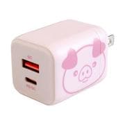 PD/QC両対応 急速充電器 20W USB-Type-A/Type-C各1ポート ブタ JKPD20GAPK