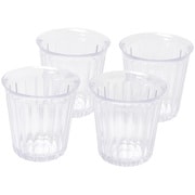 HC-0300 [食器 タンブラー カップ 280ml 4個組 割れにくい プラスチック製 食洗機対応 日本製 ストライプ クリア]