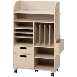 ランドセルラック/マルチ収納ラック/学習用品収納 グレージュ 【完成品】 Frais フリス 3669