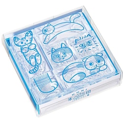 透明スタンプ「氷印」 6個セット ネコセット CLSS-005