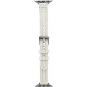 LN-AW41B42IV [Apple Watch 38/40/41mm バンド（Series 10/42mm対応） 「CORVIN」 キャンバスMIXスリムレザーバンド アイボリー]