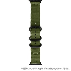 LN-AW49B20KA [Apple Watch 42/44/45/49mm バンド（Series 10/46mm対応） 「CORVIN」 3バックルナイロンバンド カーキ]