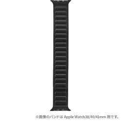 LN-AW49B21BK [Apple Watch 42/44/45/49mm バンド（Series 10/46mm対応） 「CORVIN」 レザー風マグネットバンド ブラック]