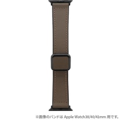 LN-AW49B22BR [Apple Watch 42/44/45/49mm バンド（Series 10/46mm対応） 「CORVIN」 裏面ラバーマグネットレザーバンド ダークブラウン]