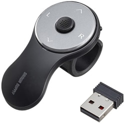 リングマウス ワイヤレス 無線 充電式 軽量 小型 IRLED 5ボタン 超小型 レシーバー収納 2.4GHz パワーポイント プレゼン ブラック MA-WRING3BK