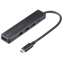 USB ハブ ドック USB-CからUSB-C×1/USB3.2/3.1 Gen1（5Gbps）×1/USB2.0×2 HDMIポート付き 4K/30Hz 外部 ケーブル一体型 ケーブル長15cm 高速データ転送 ブラック USB-5TCH15BK