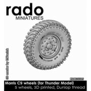 RDM35S15 1/35 WWII イギリス モーリスボフォースC9/B用自重変形タイヤセット #1 ダンロップタイヤ （サンダーモデル用） [プラモデル用パーツ]