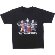 22863184 [ウルトラマン KIDS ヒーロー＆モンスター Tシャツ BLACK-1 ティガ・ダイナ・ガイア 100cm]
