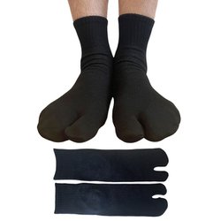 NAKAMAJITA MENS 25-27cm 綿混底パイル タビソックス ショート丈 ブラック×7足セット HN-MS-29-2527-BK