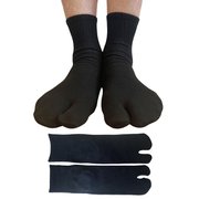 NAKAMAJITA MENS 25-27cm 綿混底パイル タビソックス ショート丈 ブラック×7足セット HN-MS-29-2527-BK
