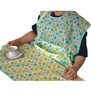 食事用エプロン 水玉模様 LP 水玉模様 グリーン （74×120cm）