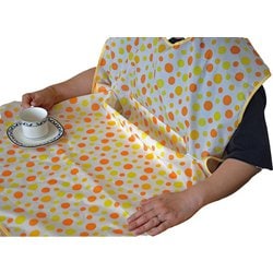 食事用エプロン 水玉模様 LP 水玉模様 オレンジ （74×120cm）