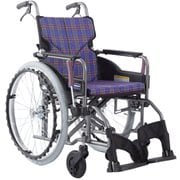 車いす モダン Aスタイル 紫チェックA11 KMD-A22-40-M/SR