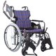車いす モダン Bスタイル 紫チェックA11 KMD-B22-40-M/SR