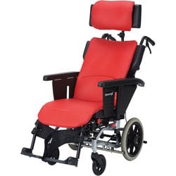 車いす ラクレスト 介助ブレーキ付 レッド PR-2000B