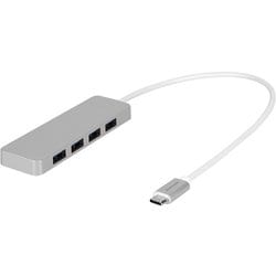 USB3.2 Gen1 Type-A 4ポート ノイズ対策済み Type-C USBハブ シルバー OWL-UCHU3A4-SI