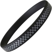 スパークノンX シリコンバンド 市松模様 ブラック×パール Lサイズ 幅8mm [静電気防止リング]