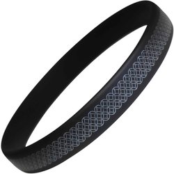 スパークノンX シリコンバンド 七宝柄 ブラック×パール Mサイズ 幅8mm [静電気防止リング]