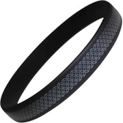 スパークノンX シリコンバンド 七宝柄 ブラック×パール Mサイズ 幅8mm [静電気防止リング]