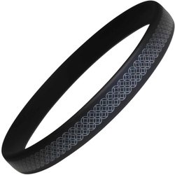 スパークノンX シリコンバンド 七宝柄 ブラック×パール Lサイズ 幅8mm [静電気防止リング]