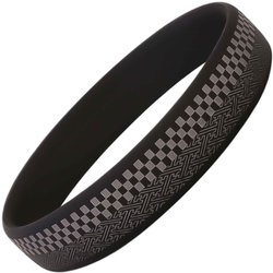 スパークノンX リストバンド 市松紗綾 ブラック×シルバー Mサイズ 幅12mm [静電気防止リング]