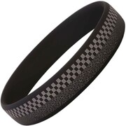 スパークノンX リストバンド 市松紗綾 ブラック×シルバー Mサイズ 幅12mm [静電気防止リング]
