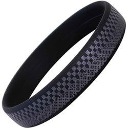 スパークノンX リストバンド 市松七宝 ブラック×パール Lサイズ 幅12mm [静電気防止リング]