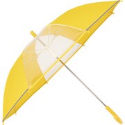 子供用傘 50cm 手開き式 グラスファイバー骨(親骨) 透明窓付き(2面) 耐風仕様 反射テープ付き 黄色 ASS08TB50
