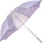 子供用傘 55cm 手開き式 グラスファイバー骨(親骨) 透明窓付き(2面) 耐風仕様 反射テープ付き 紫 ASS08TB55