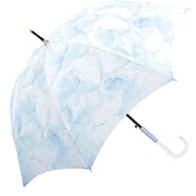 長傘 ミルキートーン シアーカラー 58cm ジャンプ式 UVカット加工 撥水加工 グラスファイバー骨(親骨) ブルー 118715