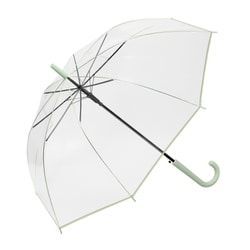 ビニール傘 カラーグラスファイバーPOEアンブレラ 60cm ジャンプ式 グラスファイバー骨(親骨) ライトグリーン 119867