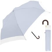 折りたたみ傘 婦人用 晴雨兼用 バイカラー 55cm 手開き式 UVカット加工 内側ブラックコーティング加工 ブルーグレー 117990