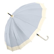 長傘 婦人用 16K バイカラー 55cm ジャンプ式 グラスファイバー骨(親骨) 16本骨 BLGY 119642